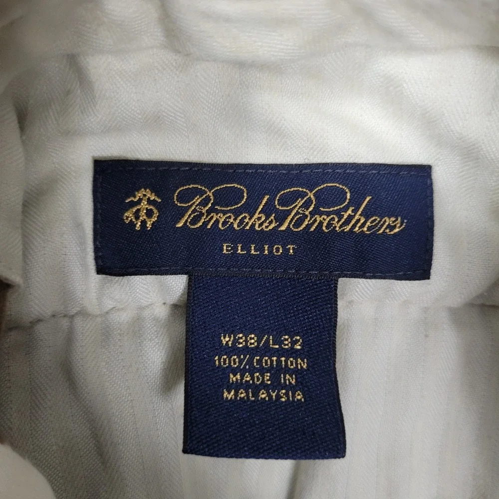 Brooks Brothers Sueded Chino Pants Mens Size 38x32 Tan Wheat‎ Elliot Pleated
